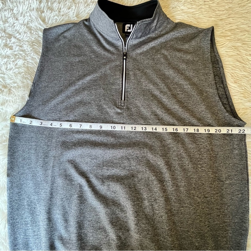 FootJoy Golf Shirt Men's Medium Half-Zip 1/4 Zipper Pullover Heather Gray Nylon